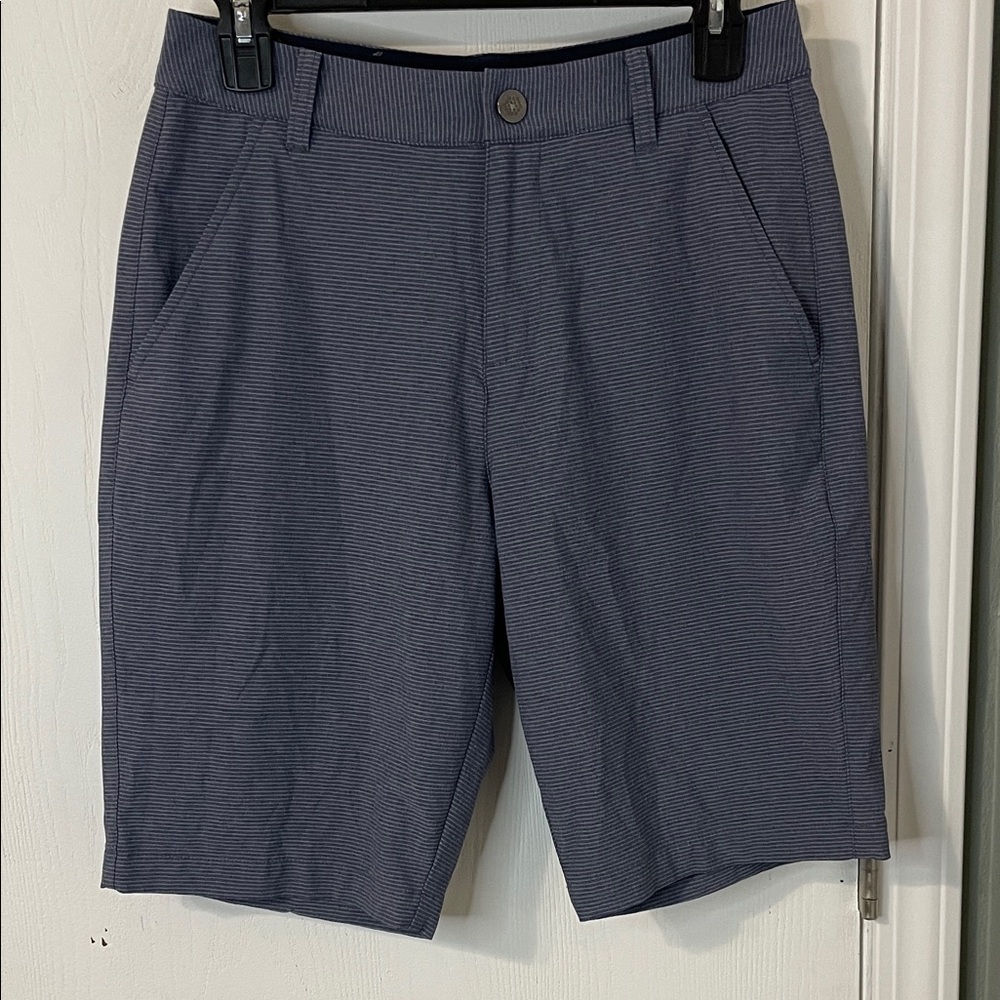 Puma Shorts Like New Men’s Flat Front Striped Navy Heathered Size 28 Golf - Picture 2 of 6